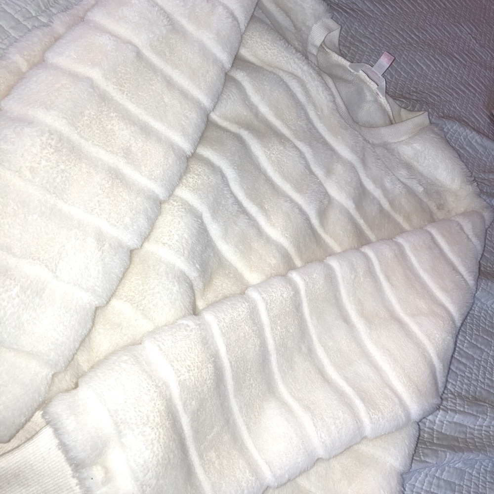 White fluffy sweater